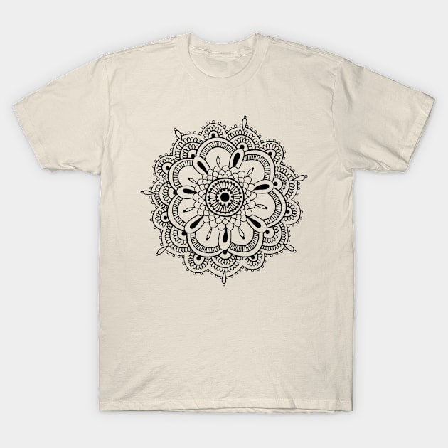 Black Mandala T-Shirt by Wandering Barefoot